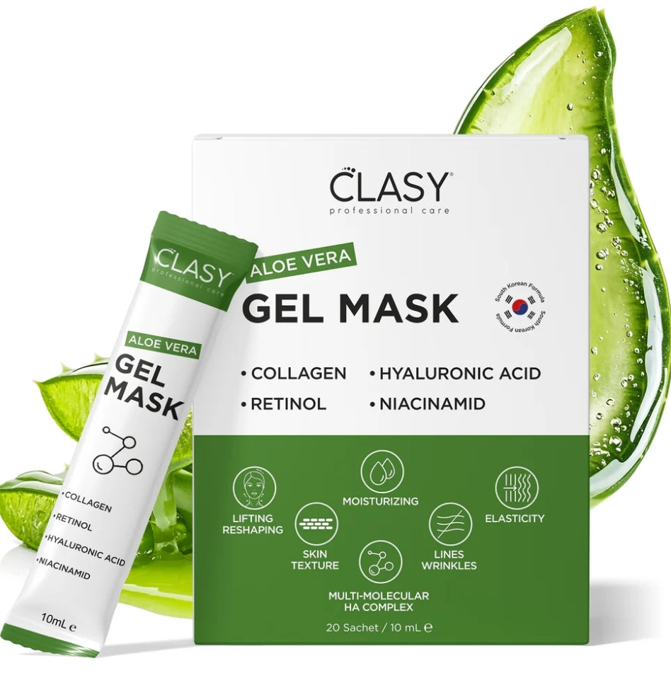 Masque gel à l'aloe vera – 20 sachets de 10 ml